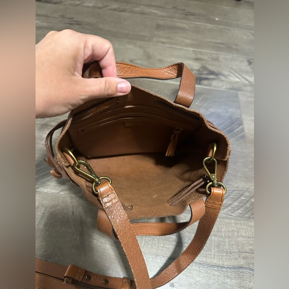 Madewell The Small Drawstring Transport Crossbody English Saddle - Picture 5 of 5